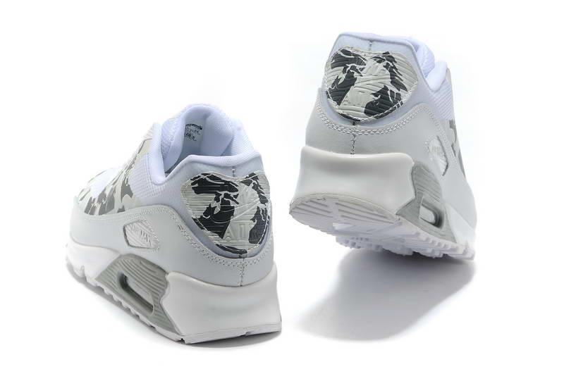 Air Max 90 Hyperfuse fourrure Chaussures Hommes Caps Blanc Argent (2)